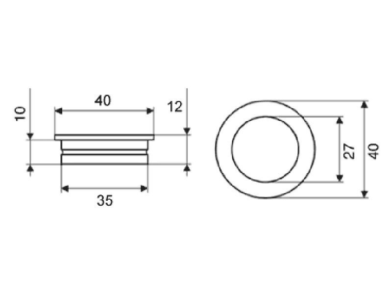 Úchytka Kaniva 40 zápustná nikl matný